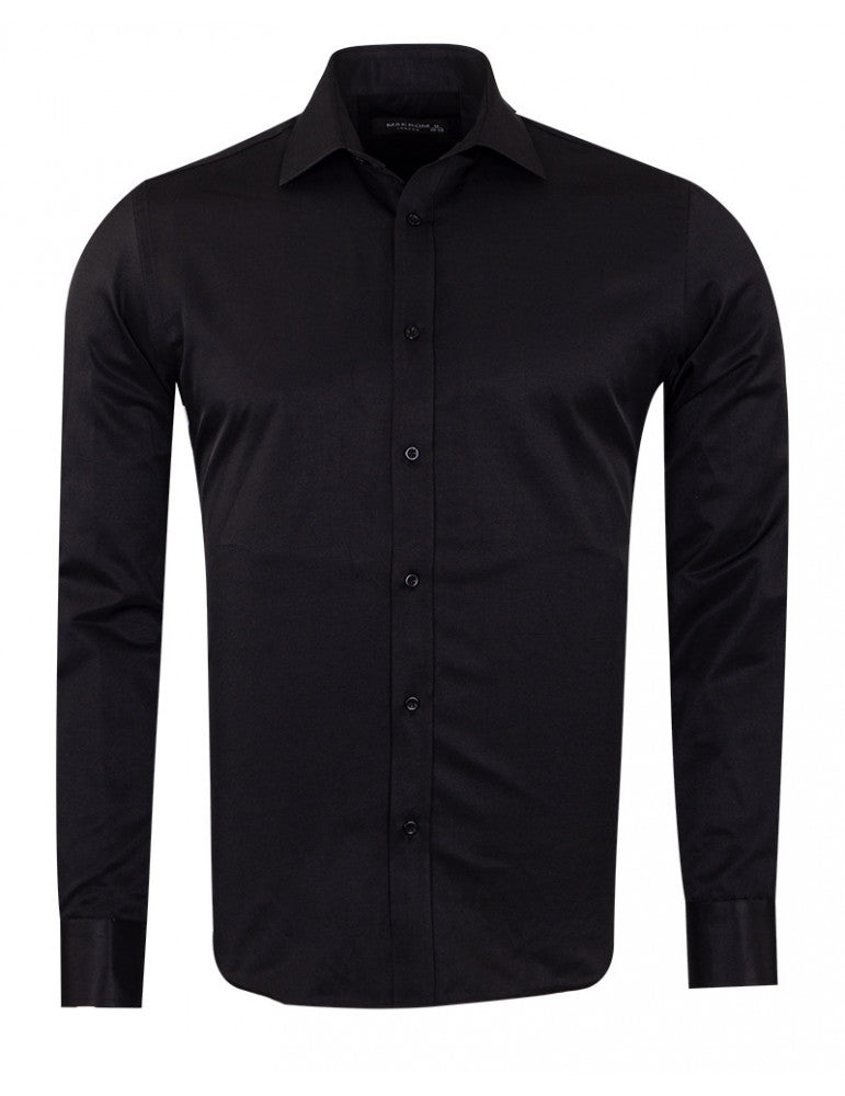 Black Classic Single Cuff Men's Shirt