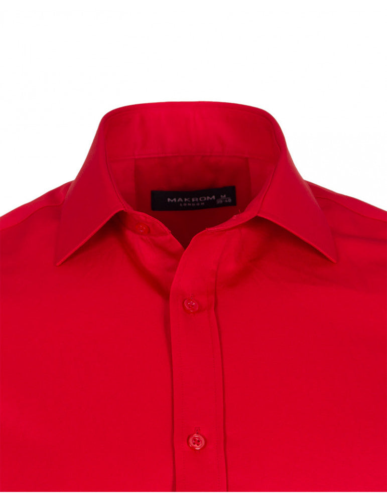 Red Classic Single Cuff Men's Shirt