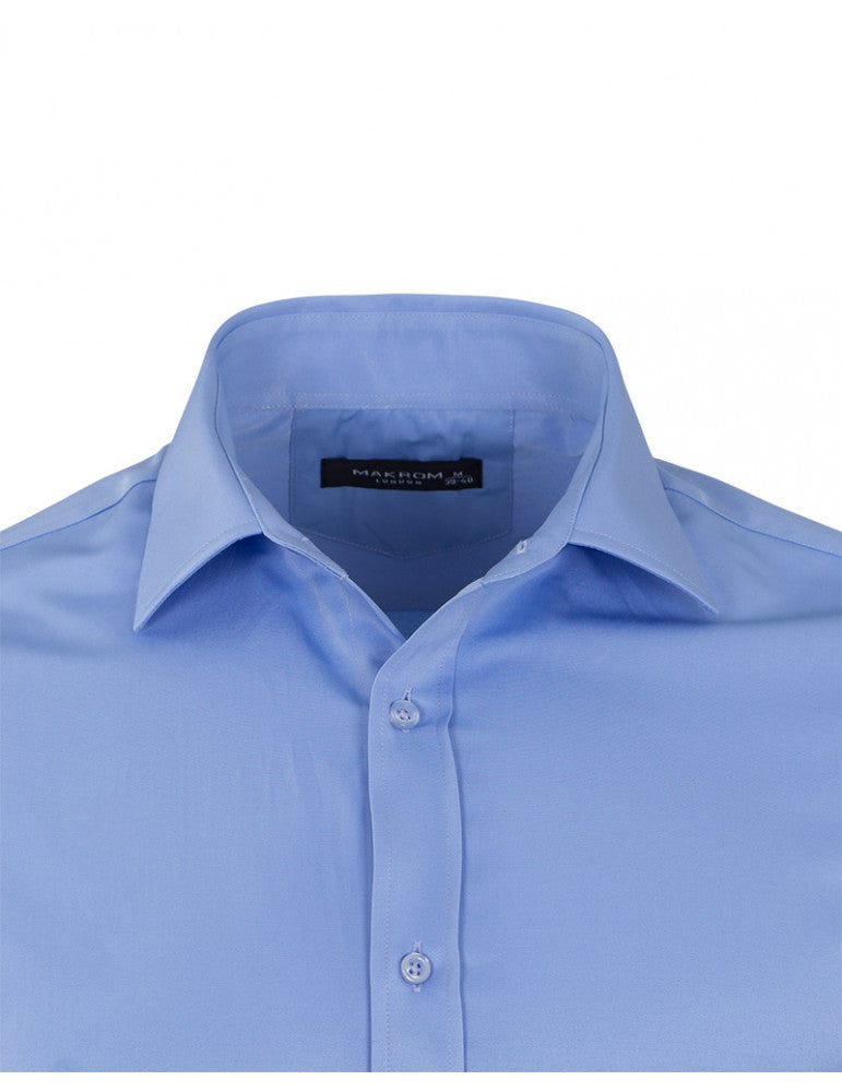 Blue Classic Single Cuff Men's Shirt