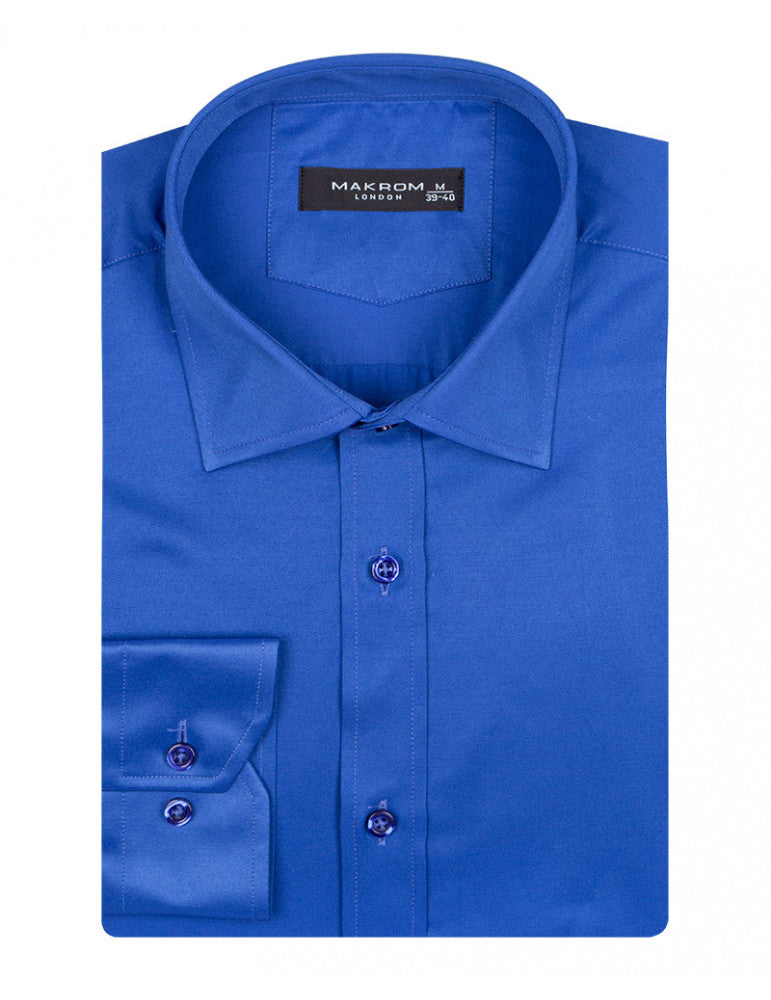 Royal Blue Classic Single Cuff Men's Shirt