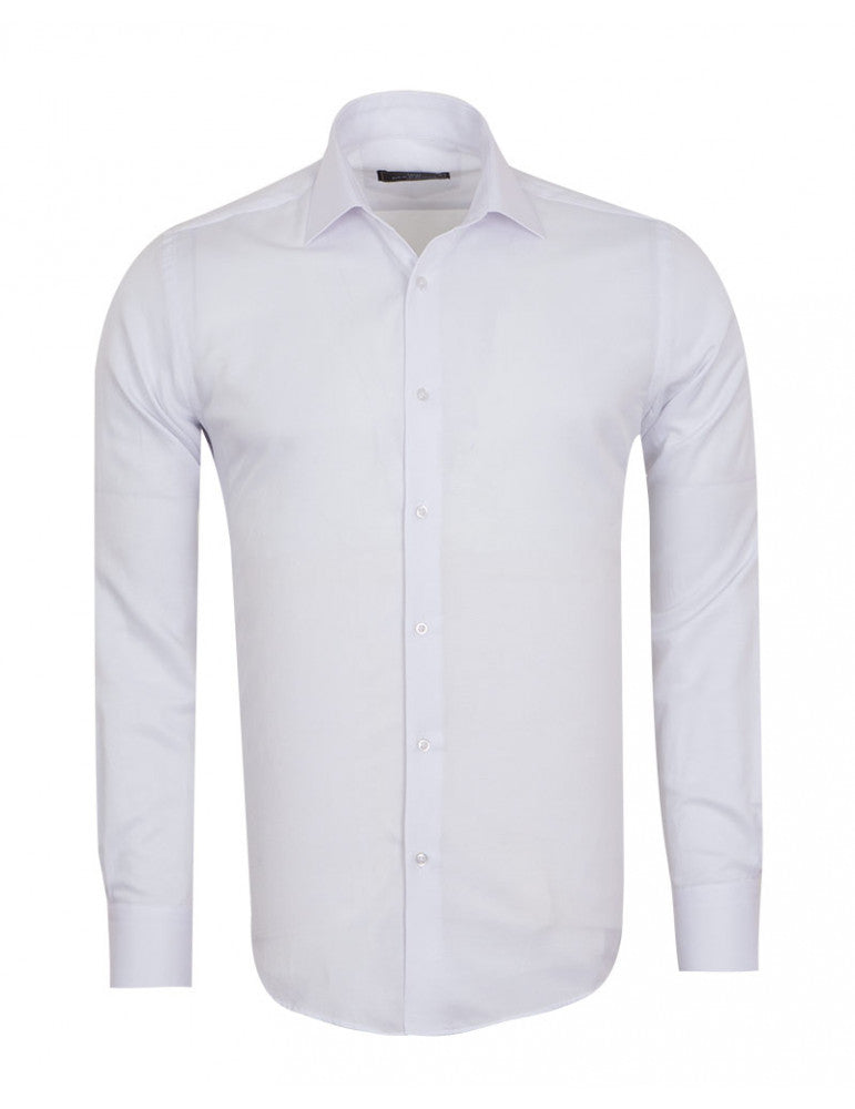 White Classic Twill Single Cuff Shirt