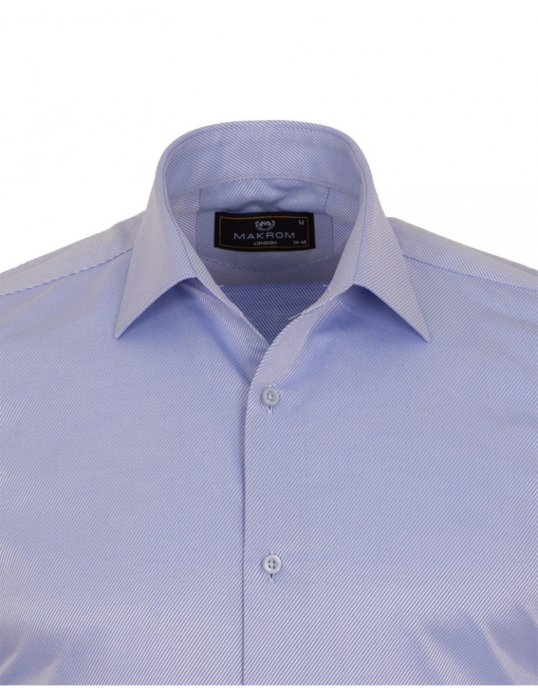 Blue Classic Twill Single Cuff Shirt