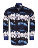 Cloud Print Men's Shirt with Matching Handkerchief-Makrom