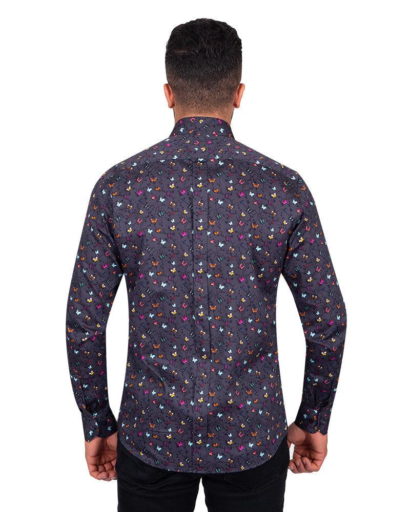 Colourful Butterfly Pure Cotton Print Shirt-Makrom