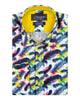 Colourful Feather Pure Cotton Print Shirt-Makrom
