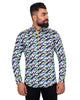 Colourful Feather Pure Cotton Print Shirt-Makrom