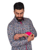 Colourful Floral Print Pure Cotton Shirt-Makrom