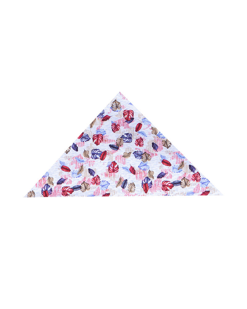 Colourful Leaf Print Shirt with Matching Handkerchief-Makrom