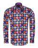 Colourful Vinyl Print Shirt with Matching Handkerchief-Makrom