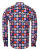 Colourful Vinyl Print Shirt with Matching Handkerchief-Makrom