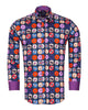 Colourful Vinyl Print Shirt with Matching Handkerchief-Makrom