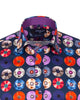 Colourful Vinyl Print Shirt with Matching Handkerchief-Makrom