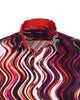 Colourful Wavy Lines Print Shirt with Matching Handkerchief-Makrom