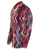 Colourful Wavy Lines Print Shirt with Matching Handkerchief-Makrom