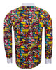 Comic Book Print Tuxedo Shirt-Makrom