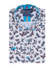 Cream Butterfly Print Short Sleeve Shirt-Makrom
