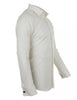 Cream Casual Twill Double Cuff Long Sleeve Shirt-Makrom