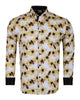 Cream Pure Cotton Honey Bee Print Men's Shirt-Makrom