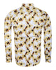 Cream Pure Cotton Honey Bee Print Men's Shirt-Makrom