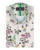 Cream Stripe Floral Print Shirt-Makrom
