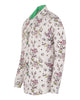 Cream Stripe Floral Print Shirt-Makrom