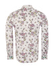 Cream Stripe Floral Print Shirt-Makrom