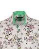 Cream Stripe Floral Print Shirt-Makrom