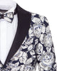 Cream Vintage Rose Men's Blazer with Contrasting Lapel-Makrom