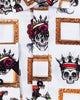 Crowned Skull Print Pure Cotton Shirt-Makrom