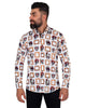 Crowned Skull Print Pure Cotton Shirt-Makrom