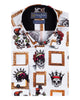 Crowned Skull Print Pure Cotton Shirt-Makrom