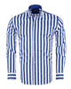 Dark Blue Bold Striped Classic Men's Shirt-Makrom