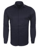 Dark Blue Casual Twill Double Cuffed Shirts-Makrom
