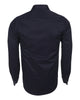 Dark Blue Casual Twill Double Cuffed Shirts-Makrom