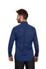Dark Blue Classic Print Fashion Shirt-Makrom