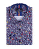 Dark Blue Colourful Floral Print Shirt-Makrom