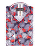 Dark Blue Crab Print Shirt-Makrom