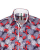 Dark Blue Crab Print Shirt-Makrom
