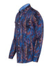 Dark Blue Crust Print Shirt with Matching Handkerchief-Makrom