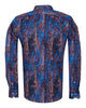 Dark Blue Crust Print Shirt with Matching Handkerchief-Makrom