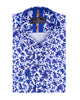 Dark Blue Floral Design Print Men's Shirt-Makrom