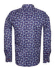 Dark Blue Plaid Tartan Paisley Print Shirt-Makrom