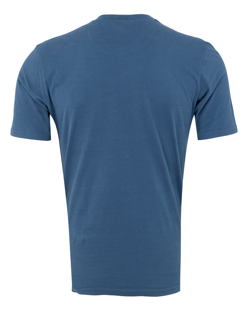 Dark Blue Round Neck Plain T Shirt-Makrom
