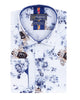 Diamond Bee Print Shirt with Matching Handkerchief-Makrom