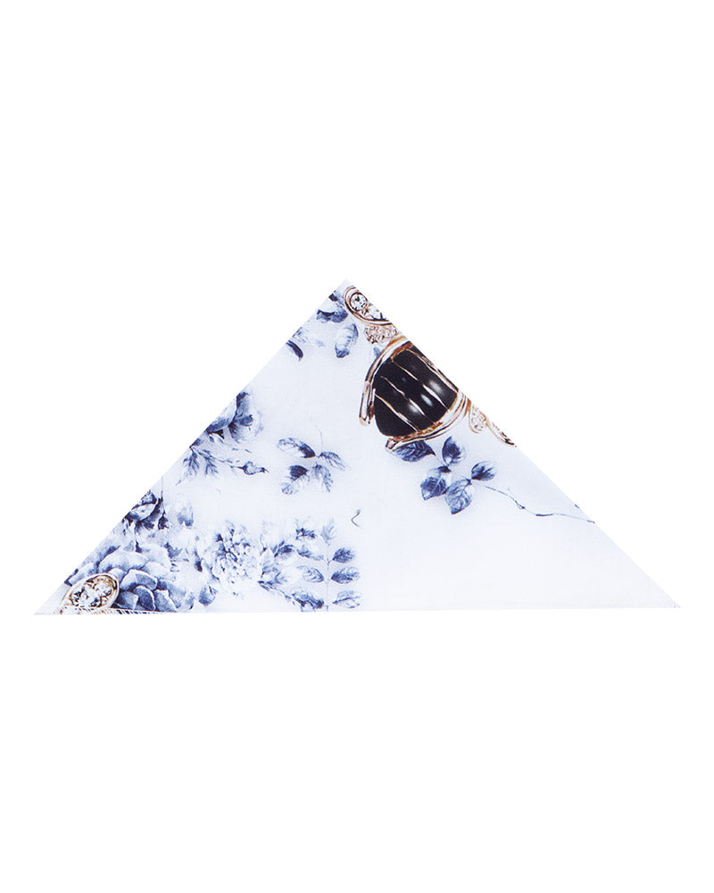 Diamond Bee Print Shirt with Matching Handkerchief-Makrom