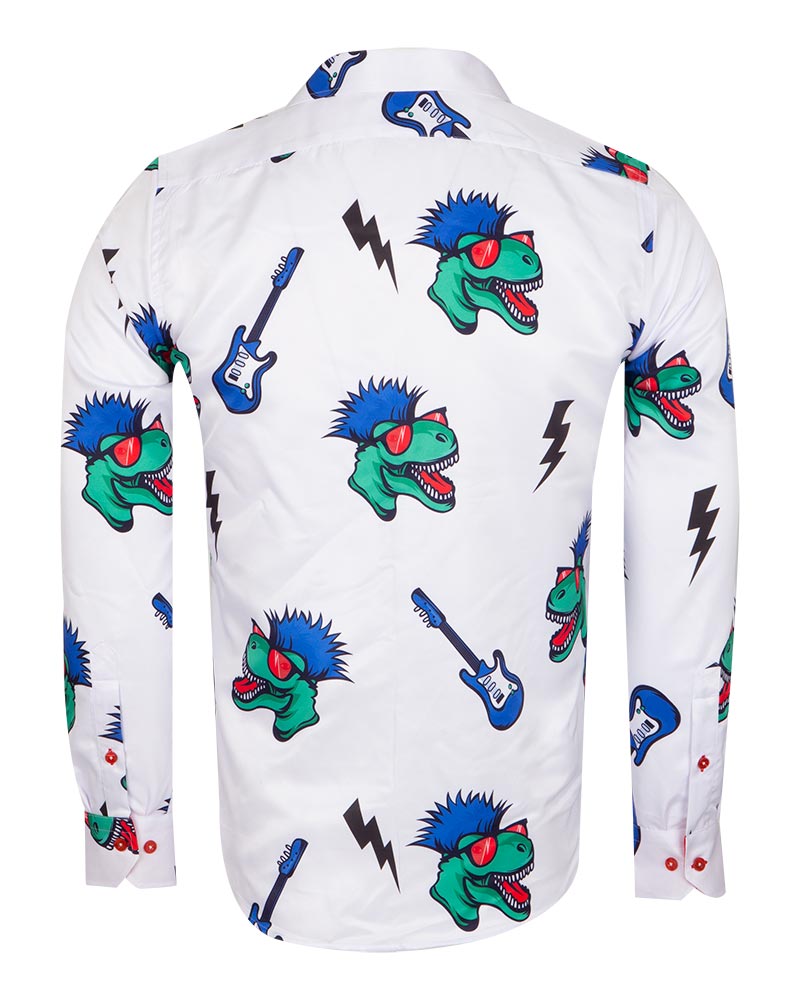 Dinosaur Print Long Sleeve Shirt-Makrom