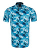 Dolphin Sea Wave Print Short Sleeve Shirt-Makrom