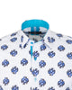 Electric Blue Floral Print Shirt-Makrom