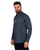 Falling Leaves Print Pure Cotton Shirt-Makrom