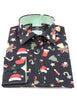 Festive Christmas Candy Cane Print Shirt-Makrom